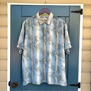 Tommy Bahama 100% Silk Paisley Floral pattern Button Down Shirt Men’s Size XL